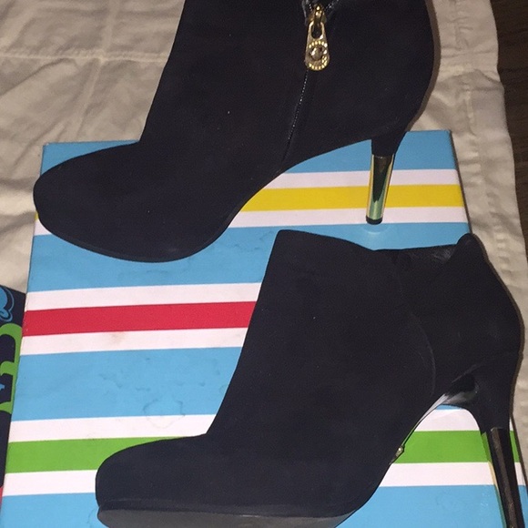 C wonder sexy suede booties with gold heels. - Picture 7 of 7